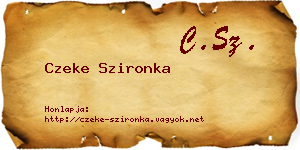 Czeke Szironka névjegykártya